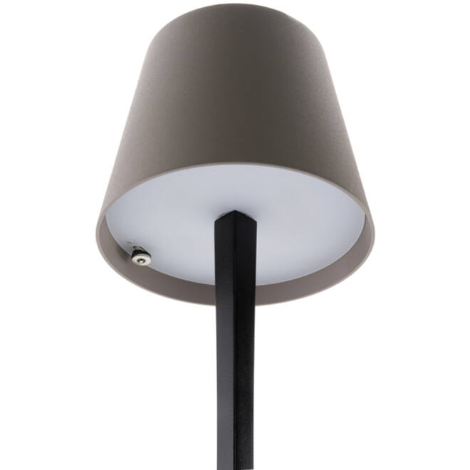 Tafellamp Securit Milano LED oplaadbaar dimbaar taupe-zwart