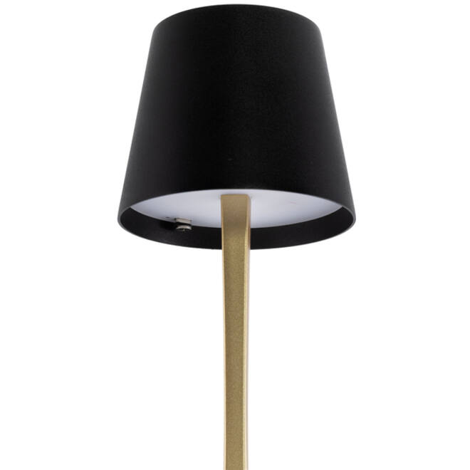 Tafellamp Securit Roma LED oplaadbaar dimbaar zwart-goud