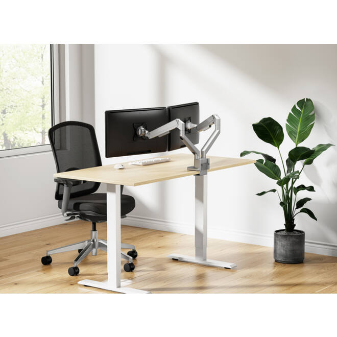 Monitorarm Neomounts NEXT Slim 2 schermen 32 inch zilver