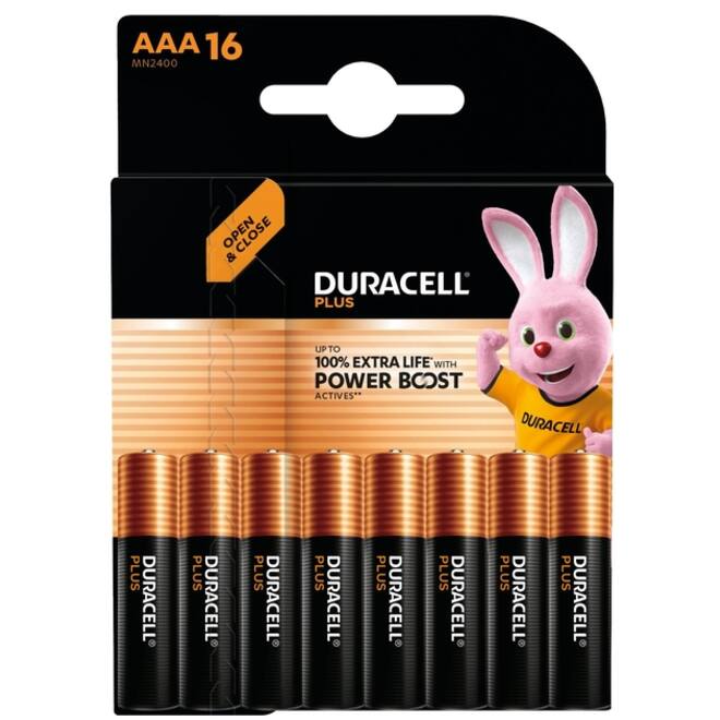 Batterij Duracell Plus Powerboost 16x AAA