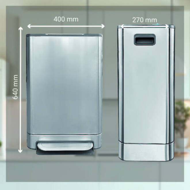 Pedaalemmer Desq 40 liter rvs zilver