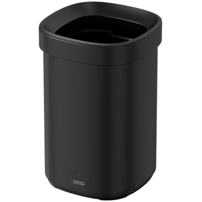 Afvalbak Desq open inworp 20 liter metaal zwart