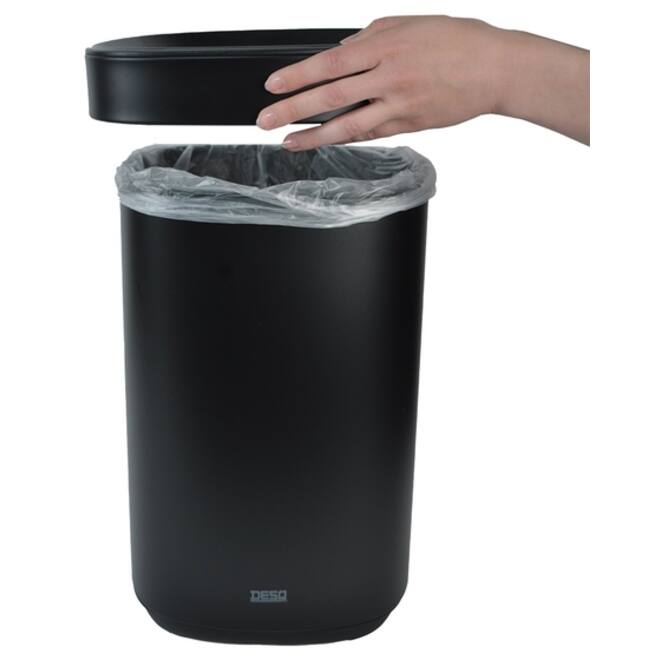 Afvalbak Desq open inworp 20 liter metaal zwart