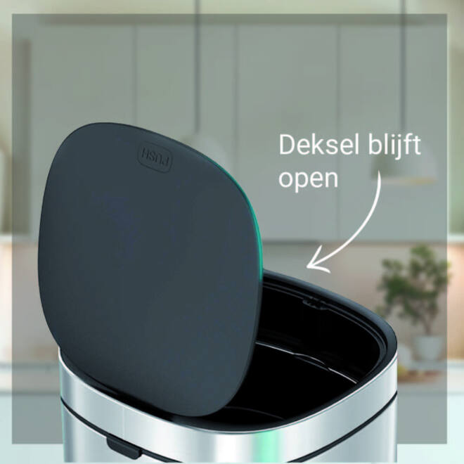 Afvalbak Desq Touch 30 liter RVS zilver