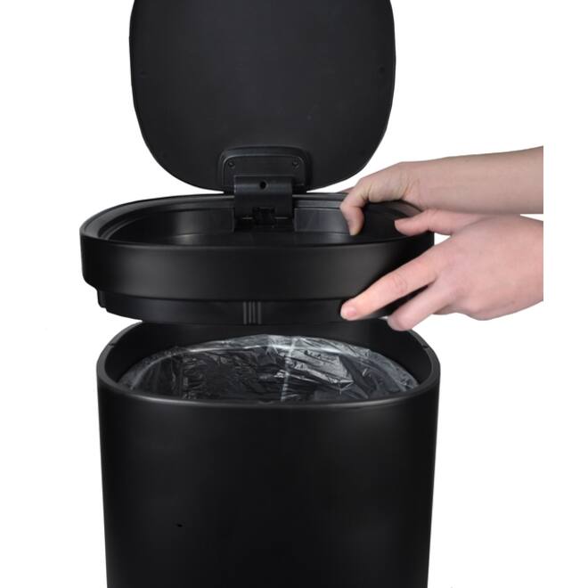 Afvalbak Desq Touch 30 liter RVS zwart