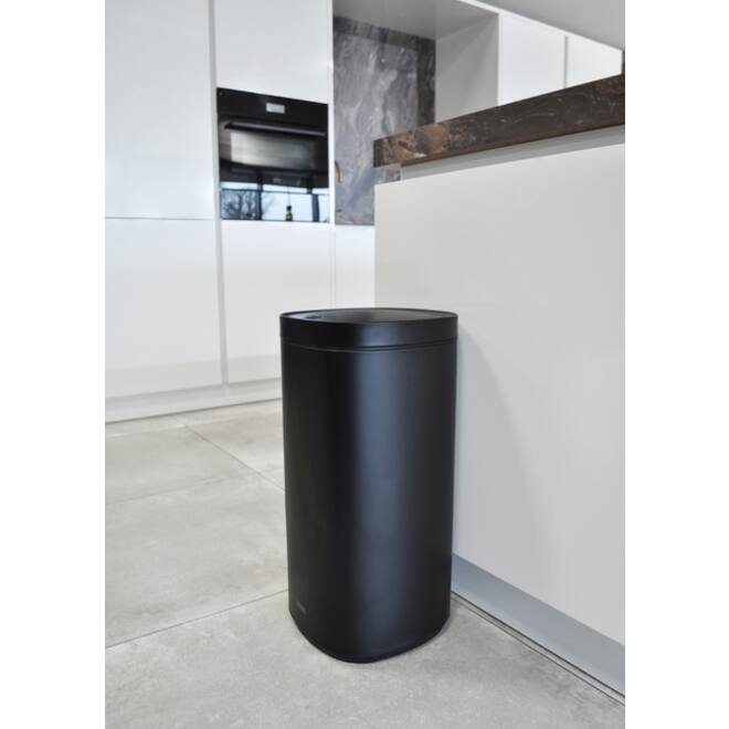 Afvalbak Desq Touch 30 liter RVS zwart