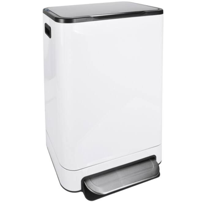Pedaalemmer Desq 40 liter RVS wit