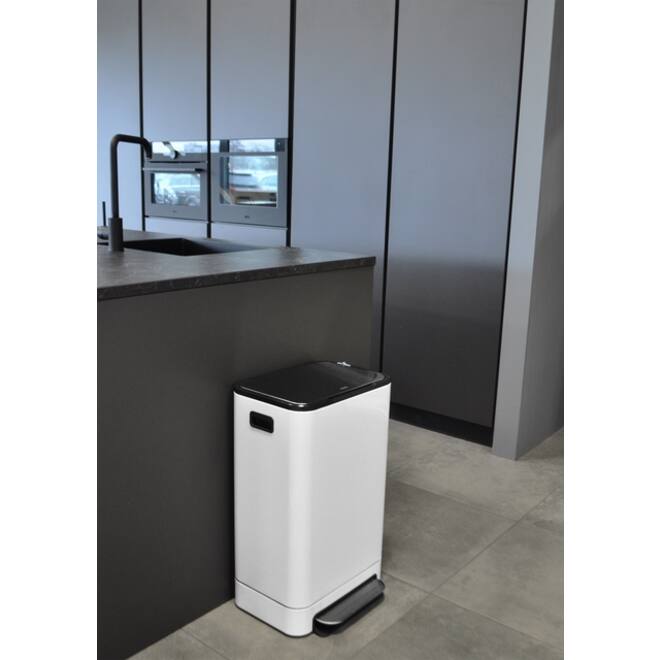 Pedaalemmer Desq 40 liter RVS wit