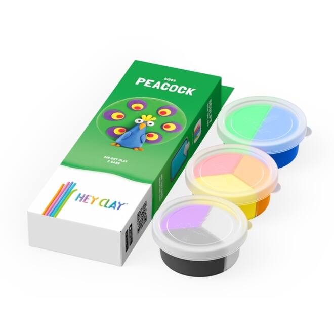 Klei Hey Clay Peacock 3 potjes