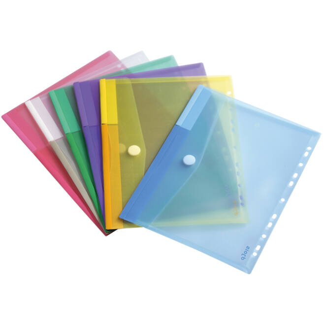 Enveloptas Djois Color Collection A4 horizontaal geperforeerd assorti
