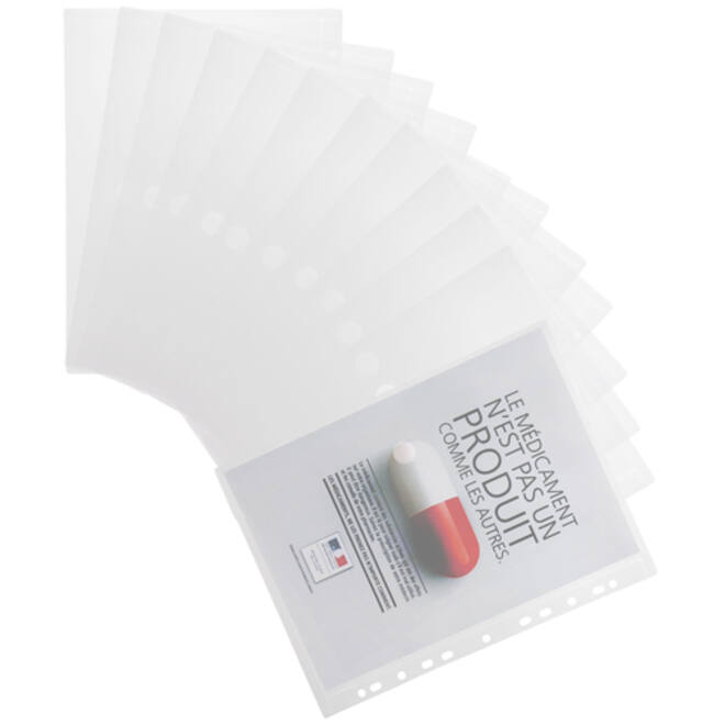 Enveloptas Djois Color Collection A4 horizontaal geperforeerd transp
