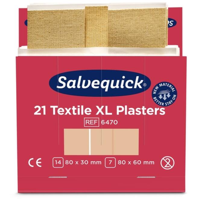 Pleisters Salvequick textiel extra groot 6x 21 stuks