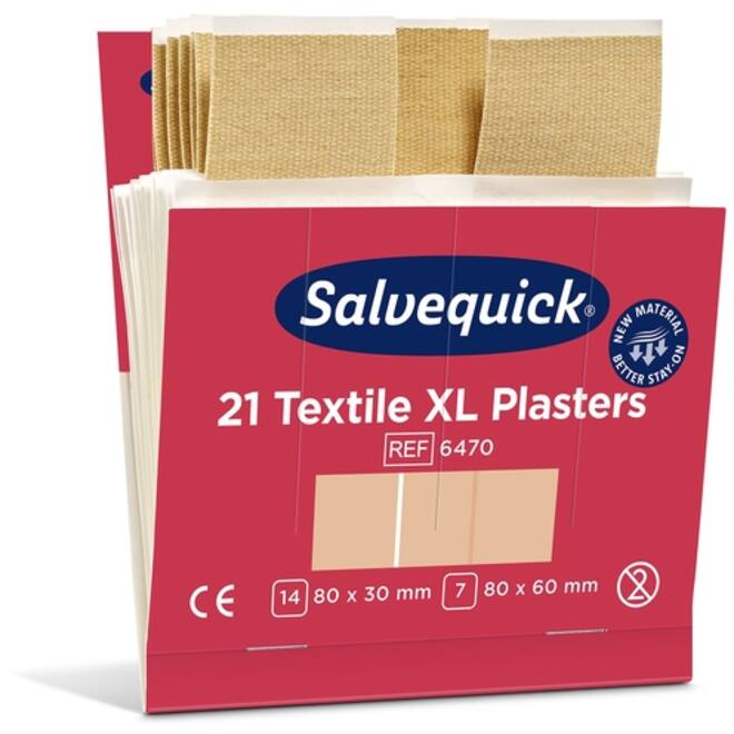 Pleisters Salvequick textiel extra groot 6x 21 stuks