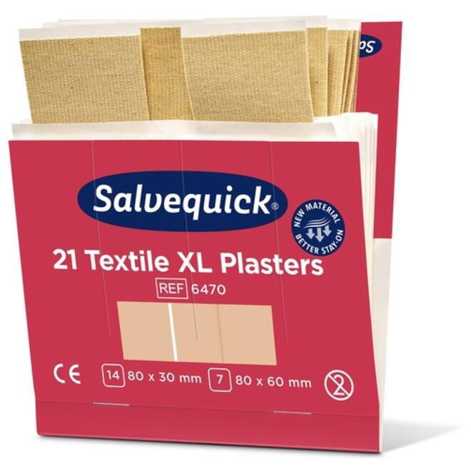 Pleisters Salvequick textiel extra groot 6x 21 stuks