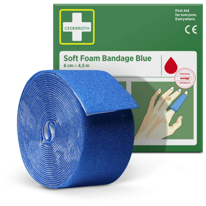 Bandage Cederroth Soft Foam 6cmx4,5m blauw