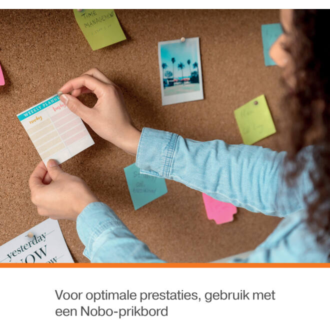 Punaises Nobo hout voor memobord 40 stuks