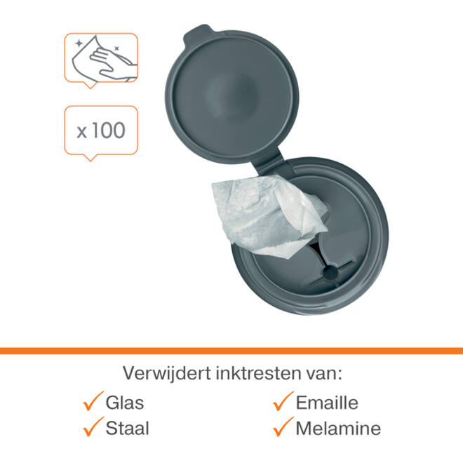 Whiteboardreinigingsdoekjes Nobo plasticvrij 100 stuks
