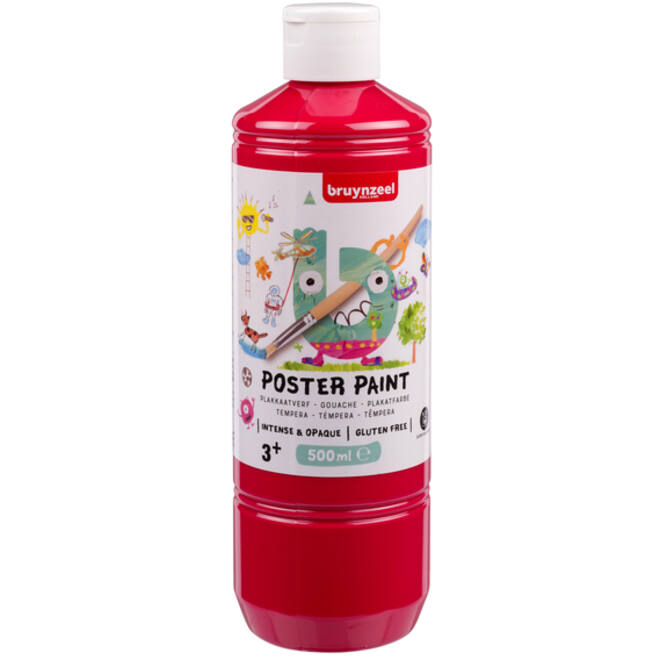 Plakkaatverf Bruynzeel fles à 500ml primair rood