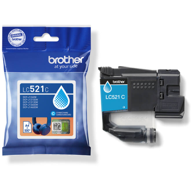 Inktcartridge Brother LC-521C blauw