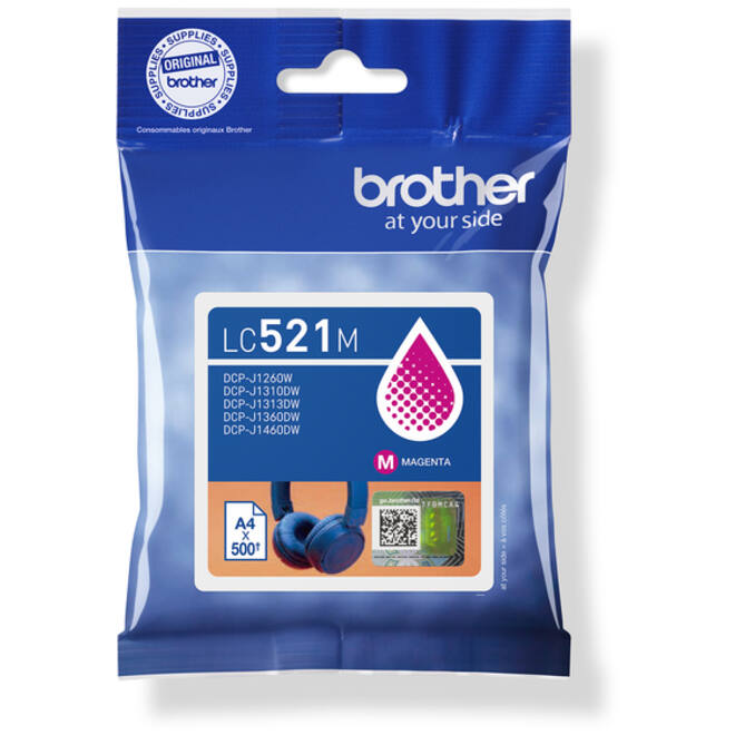 Inktcartridge Brother LC-521M rood