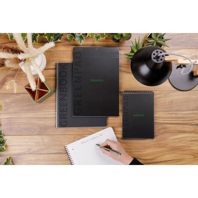 Notitieboek Rhodia Greenbook recycled A4+ lijn 160 pagina's 90gr sc