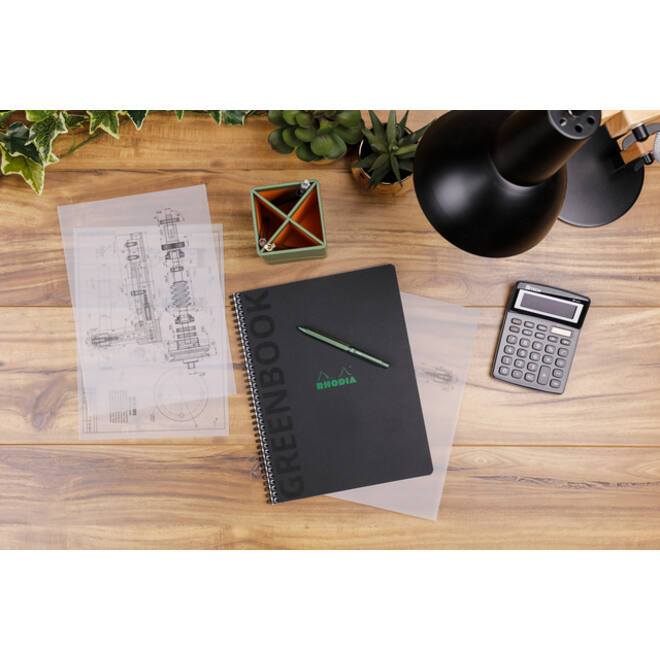 Notitieboek Rhodia Greenbook recycled A4+ lijn 160 pagina's 90gr sc