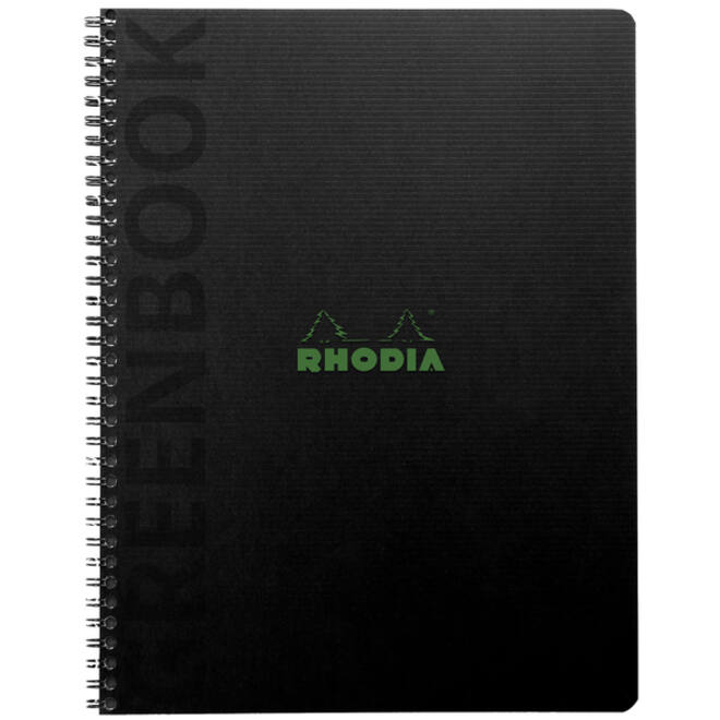 Notitieboek Rhodia Greenbook recycled A5+ lijn 160 pagina's 90gr hc