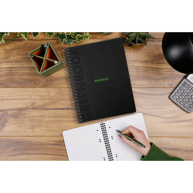 Notitieboek Rhodia Greenbook recycled A5+ lijn 160 pagina's 90gr hc
