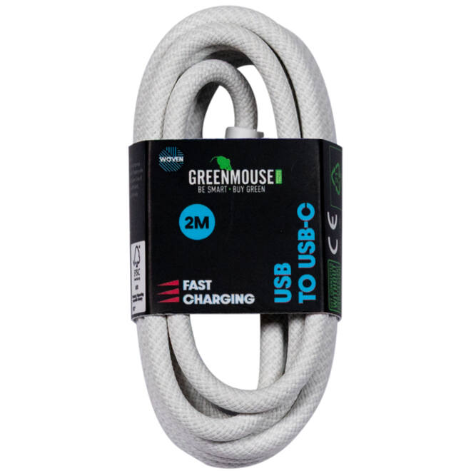 Kabel Green Mouse USB-A to USB-C data Woven - 2m