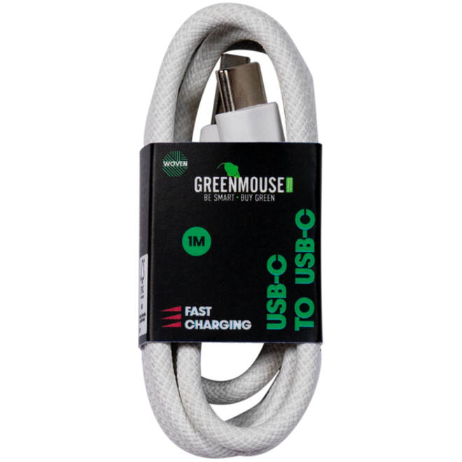 Kabel Green Mouse USB-C to USB-C data Woven 1m