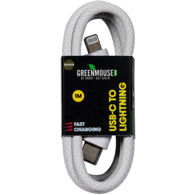 Kabel Green Mouse USB-C to Lightning data Woven - 1m