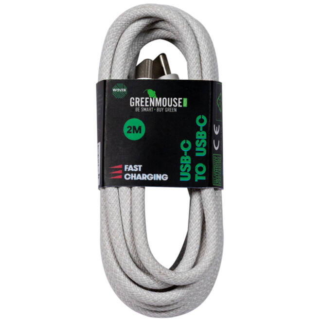 Kabel Green Mouse USB-C to USB-C data Woven 2m