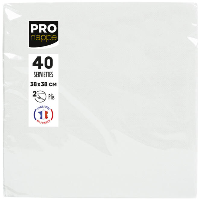 Servet Pronappe 1/4 vouw 2-laags 380x380mm 40 vel wit