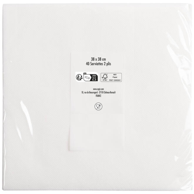 Servet Pronappe 1/4 vouw 2-laags 380x380mm 40 vel wit