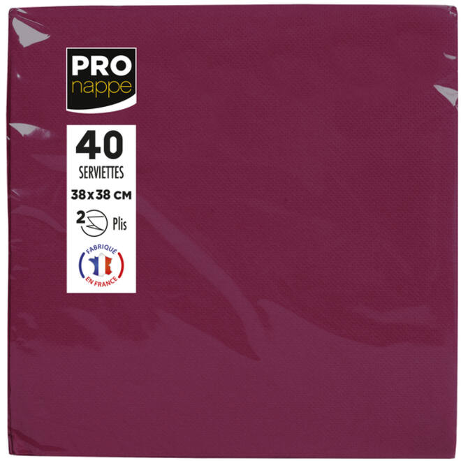 Servet Pronappe 1/4 vouw 2-laags 380x380mm 40 vel bordeauxrood