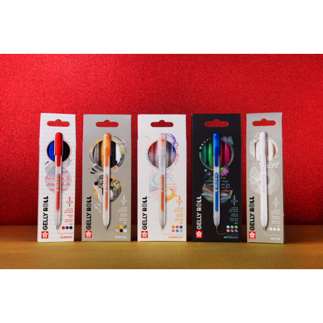 Gelschrijver Sakura Gelly Roll Classic 08 klikfunctie set à 3 stuks blauw