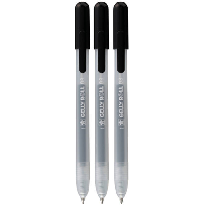 Gelschrijver Sakura Gelly Roll Classic 08 klikfunctie set à 3 stuks zwart