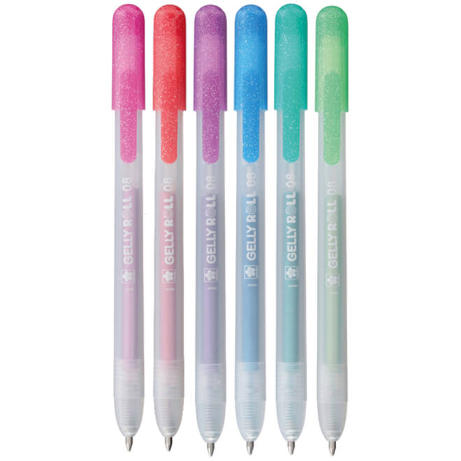 Gelschrijver Sakura Gelly Roll Metallic 08 klikfunctie set à 6 kleuren