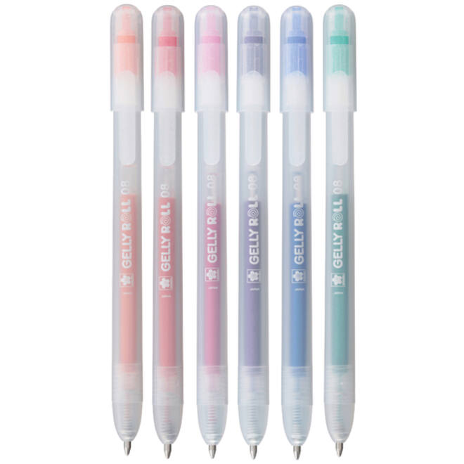 Gelschrijver Sakura Gelly Roll Stardust 08 klikfunctie set à 6 kleuren