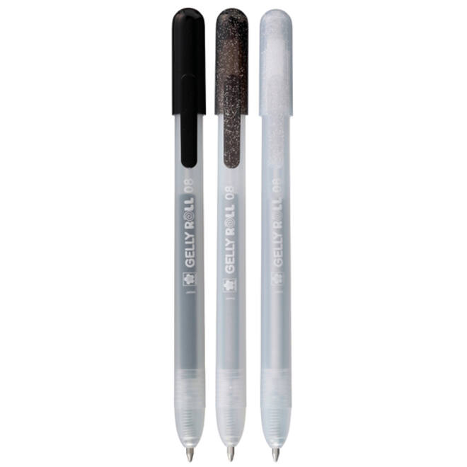 Gelschrijver Sakura Gelly Roll Special 08 klikfunctie set à 3 kleuren zilver