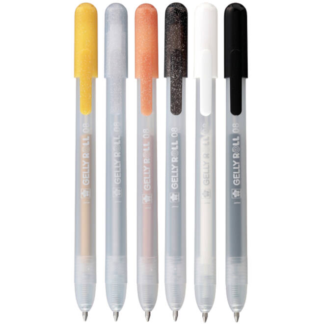 Gelschrijver Sakura Gelly Roll Special 08 klikfunctie set à 6 kleuren