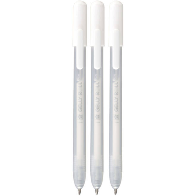 Gelschrijver Sakura Gelly Roll Classic 08 klikfunctie set à 3 stuks wit