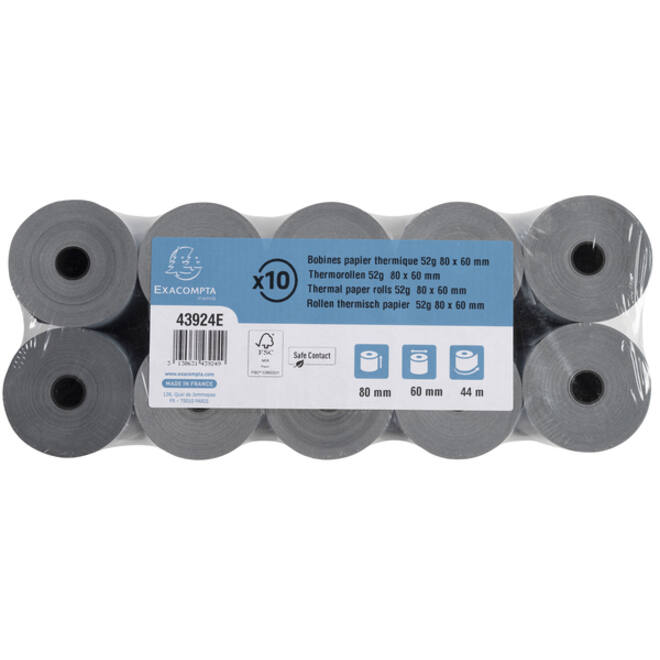 Telrol Exacompta 80mmx44m kern Ø12mm SafeContact thermisch