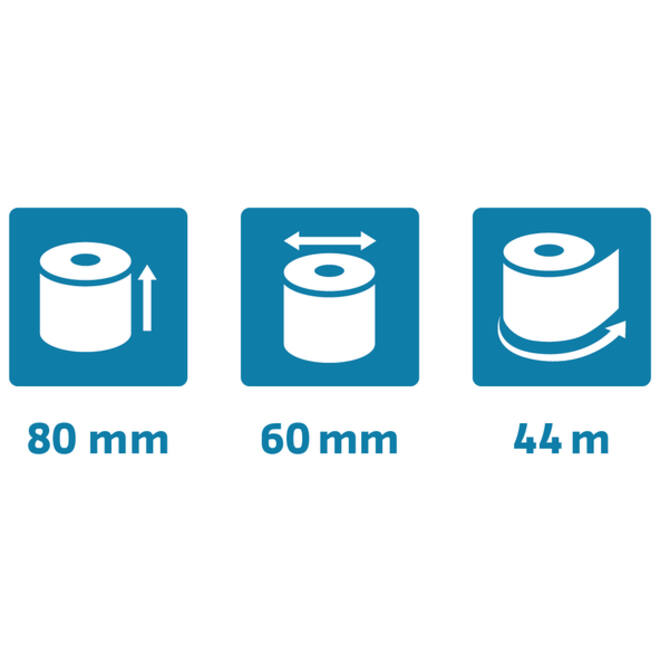 Telrol Exacompta 80mmx44m kern Ø12mm SafeContact thermisch