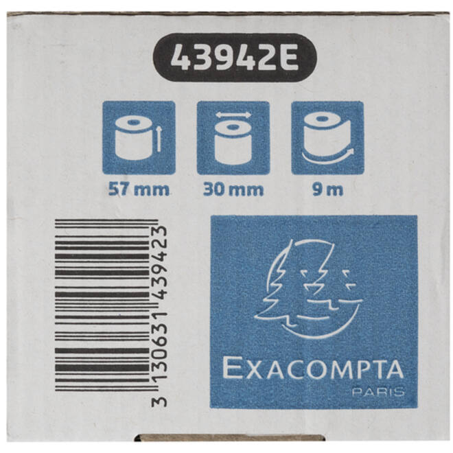 Telrol Exacompta 57mmx9m kern Ø12mm SafeContact thermisch