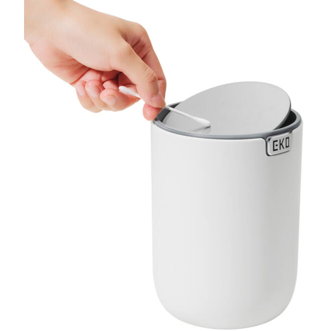 Afvalbak EKO Fandy 2 tafelmodel met swingdeksel 2,2 liter wit