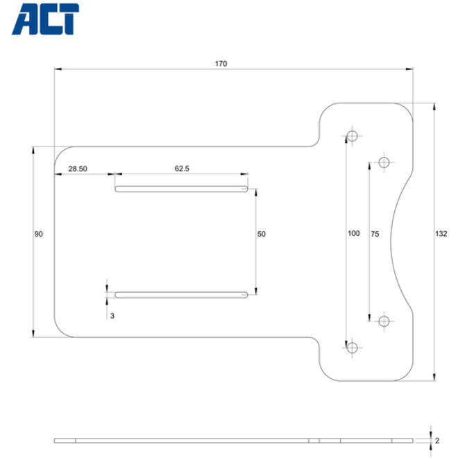 Vesa montage plaat ACT voor AC7150