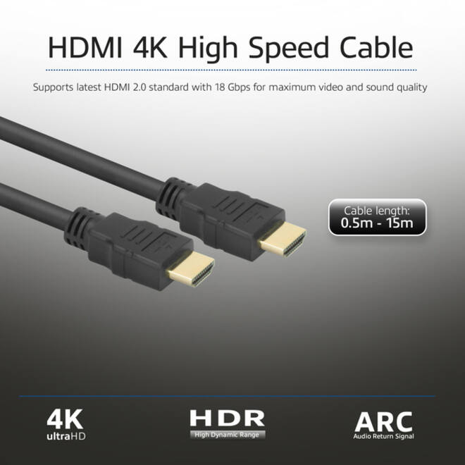 Kabel ACT HS v2.0 HDMI-A male - HDMI-A male (AWG30) 1 meter