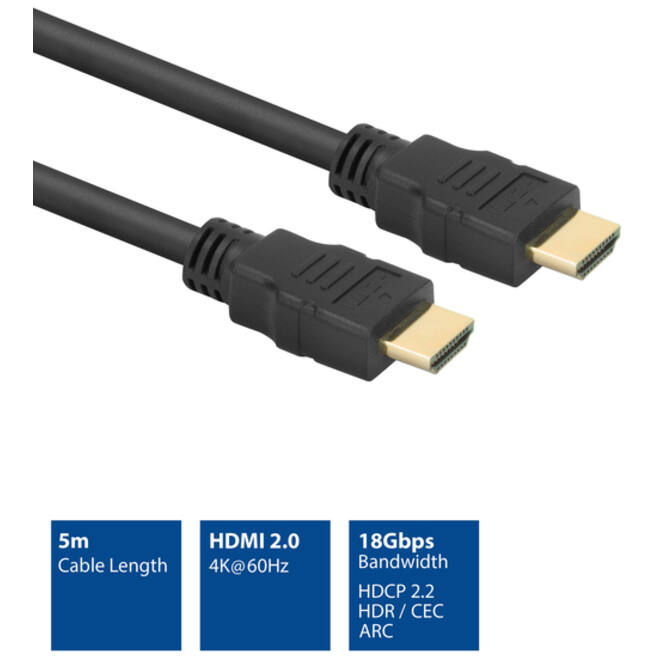 Kabel ACT HS v2.0 HDMI-A male - HDMI-A male (AWG30) 5 meter