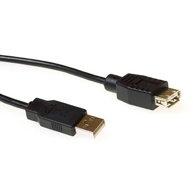 Kabel ACT USB 2.0 M/V zwart 1.8 meter